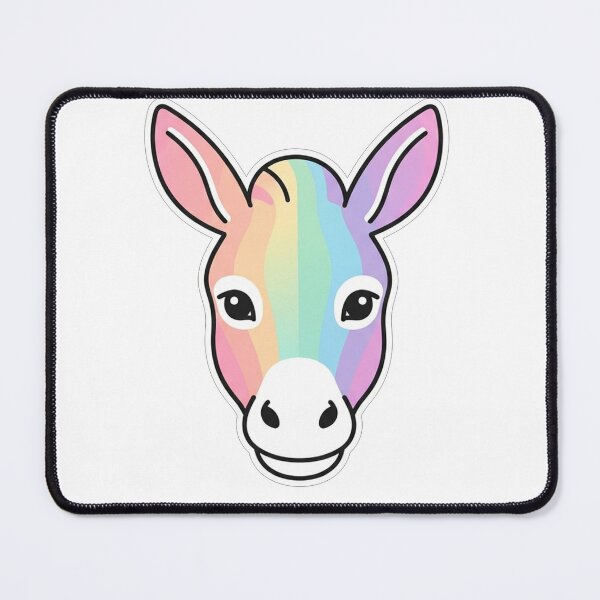 Item preview, Cute Rainbow Donkey Face Portrait Illustration designed and sold by Owcomm.
