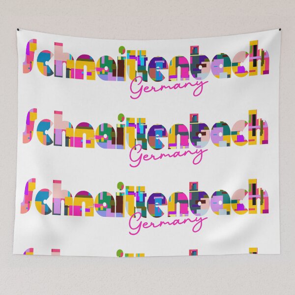 Item preview, Schnaittenbach, Germany, Vibrant Abstract City Typography Art designed and sold by Wanderful-roads.