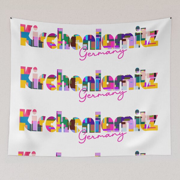 Item preview, Kirchenlamitz, Germany, Vibrant Abstract City Typography Art designed and sold by Wanderful-roads.