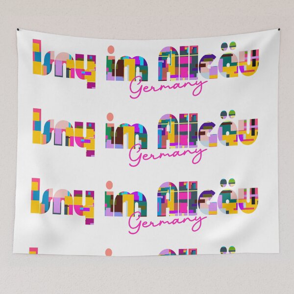 Item preview, Isny im Allgäu, Germany, Vibrant Abstract City Typography Art designed and sold by Wanderful-roads.