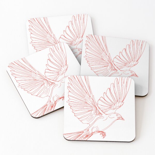 Item preview, ​Minimalist Red Line Art Flying Bird Freedom designed and sold by ThunderRed.