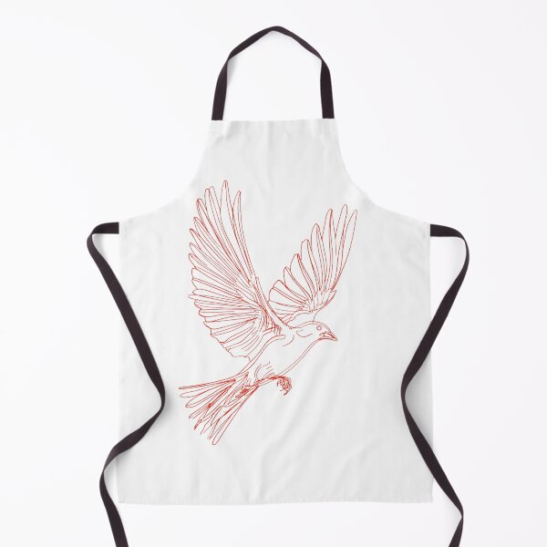 Item preview, Minimalist Red Line Art Flying Bird Freedom designed and sold by ThunderRed.
