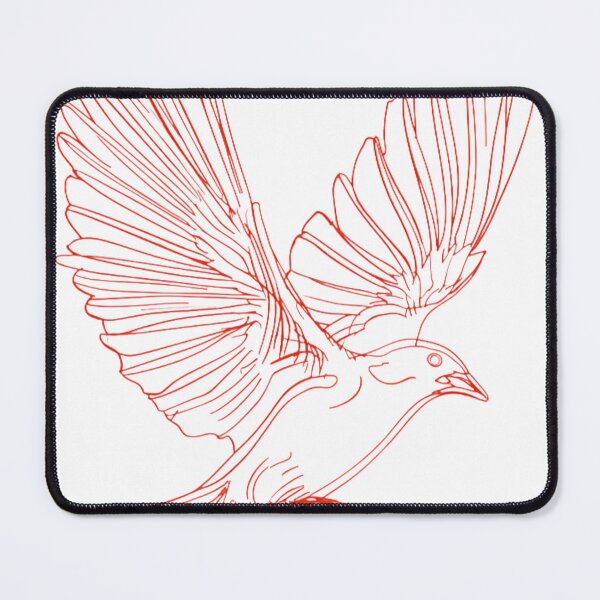 Item preview, ​Minimalist Red Line Art Flying Bird Freedom designed and sold by ThunderRed.