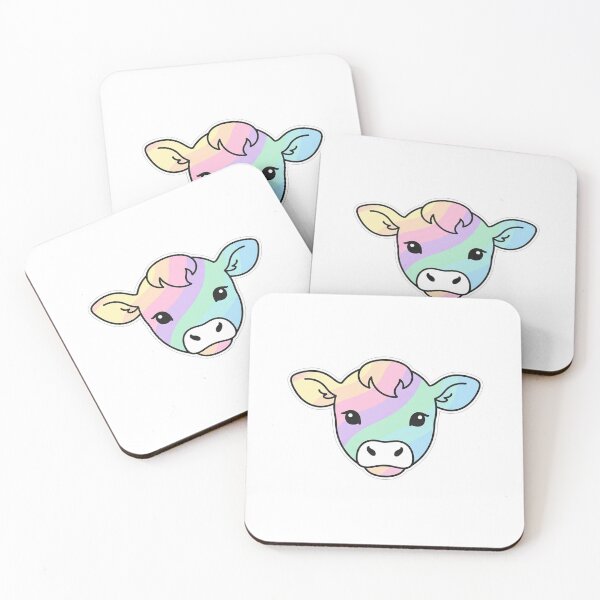Item preview, Cute Rainbow Pastel Cow Face Illustration designed and sold by Owcomm.
