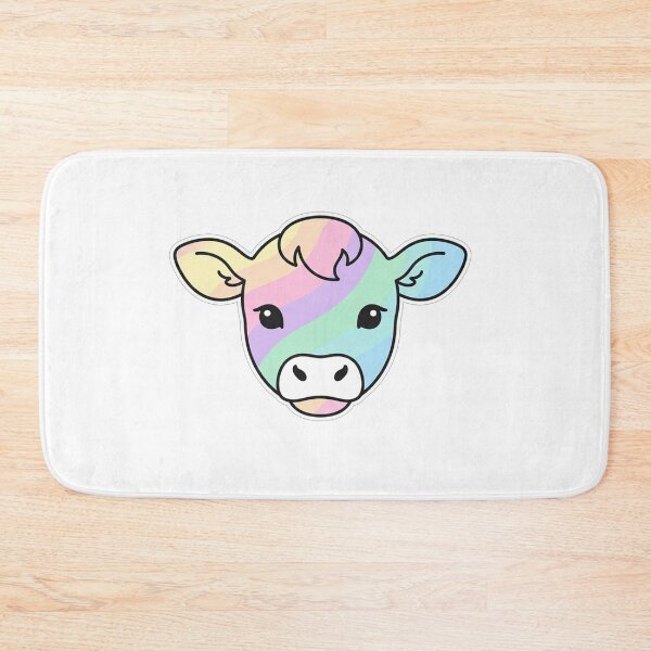 Aperçu de l'œuvre Illustration mignonne d'une vache aux couleurs de l'arc-en-ciel pastel créée et vendue par Owcomm.