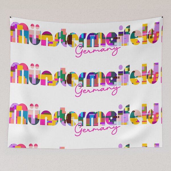 Item preview, Münstermaifeld, Germany, Vibrant Abstract City Typography Art designed and sold by Wanderful-roads.