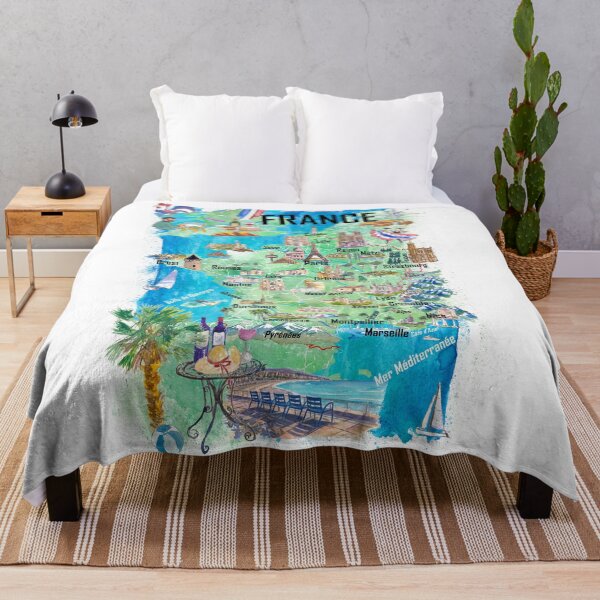 Item preview, France Illustrated Map – Travel Memory Print, French Regions Wall Art, Europe Gift designed and sold by artshop77.