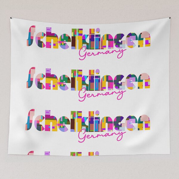Item preview, Schelklingen, Germany, Vibrant Abstract City Typography Art designed and sold by Wanderful-roads.