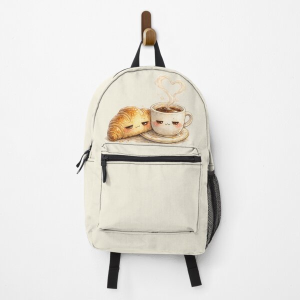 Item preview, Kawaii Croissant and Coffee Watercolor Illustration – Cute Morning Breakfast Friends designed and sold by MagicMakerPh.