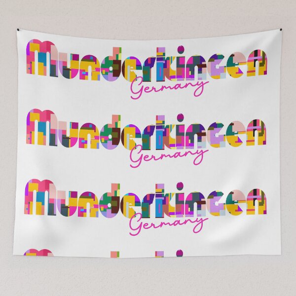 Item preview, Munderkingen, Germany, Vibrant Abstract City Typography Art designed and sold by Wanderful-roads.