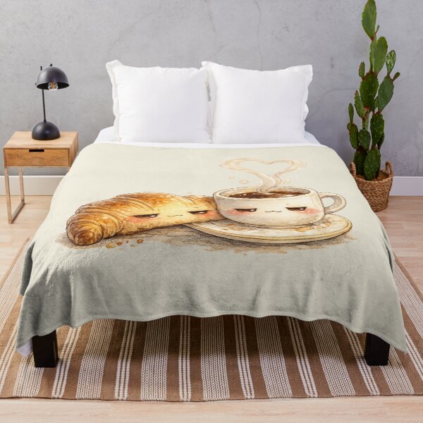 Item preview, Kawaii Croissant and Coffee Watercolor Illustration – Cute Morning Breakfast Friends designed and sold by MagicMakerPh.