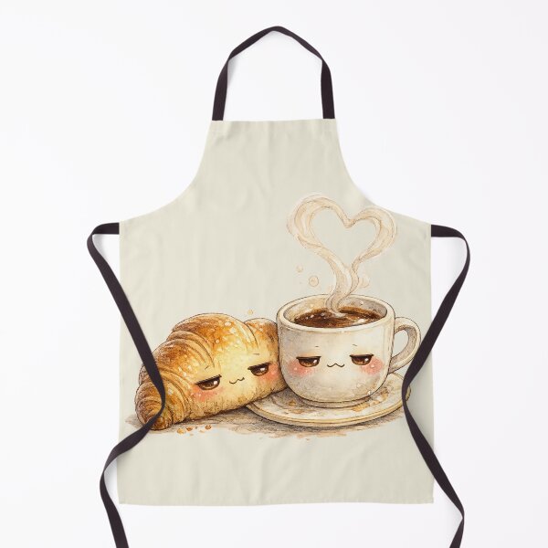 Item preview, Kawaii Croissant and Coffee Watercolor Illustration – Cute Morning Breakfast Friends designed and sold by MagicMakerPh.