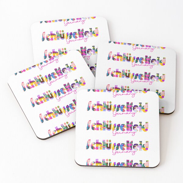 Item preview, Schlüsselfeld, Germany, Vibrant Abstract City Typography Art designed and sold by Wanderful-roads.