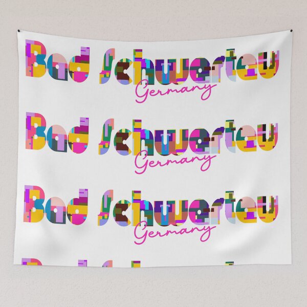 Item preview, Bad Schwartau, Germany, Vibrant Abstract City Typography Art designed and sold by Wanderful-roads.