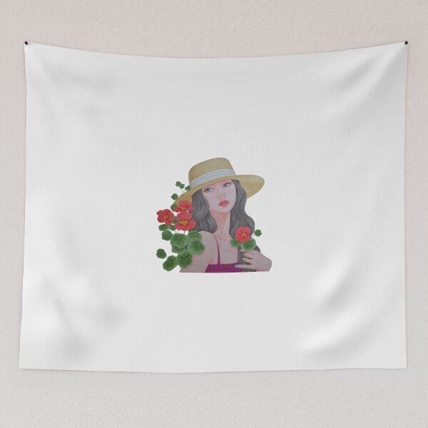 Item preview, Girl with Nasturtium Flowers designed and sold by KJAStudio.