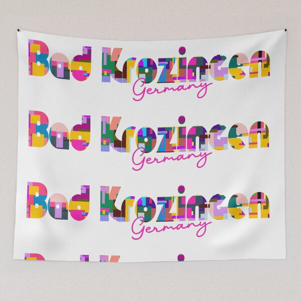Item preview, Bad Krozingen, Germany, Vibrant Abstract City Typography Art designed and sold by Wanderful-roads.