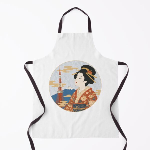 Item preview, Tokyo Geisha - Japanese Woman with Mt. Fuji and Tokyo Tower designed and sold by medicalkinoko.