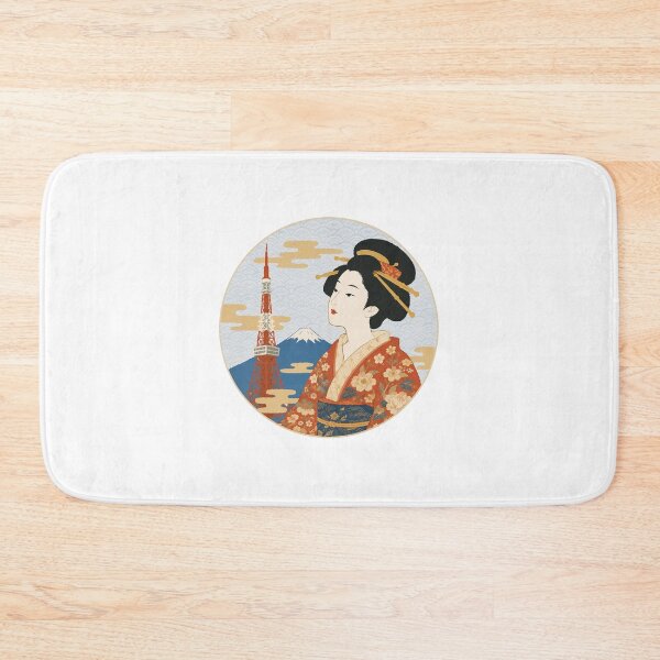 Item preview, Tokyo Geisha - Japanese Woman with Mt. Fuji and Tokyo Tower designed and sold by medicalkinoko.