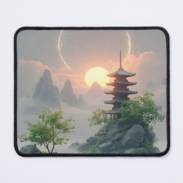 Item preview, Tranquil Serenity A Mystical Pagoda in an Ethereal Landscape Journey Through Nature Wonders designed and sold by Matt_Smith.