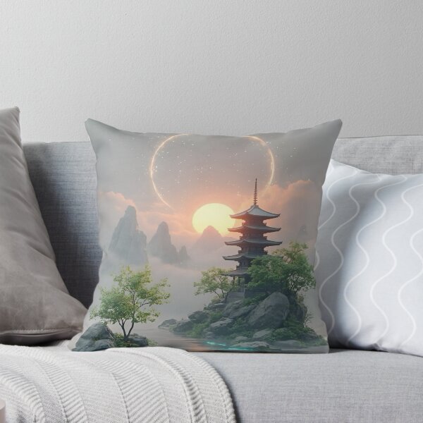 Item preview, Tranquil Serenity A Mystical Pagoda in an Ethereal Landscape Journey Through Nature Wonders designed and sold by Matt_Smith.