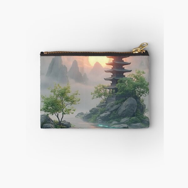 Item preview, Tranquil Serenity A Mystical Pagoda in an Ethereal Landscape Journey Through Nature Wonders designed and sold by Matt_Smith.