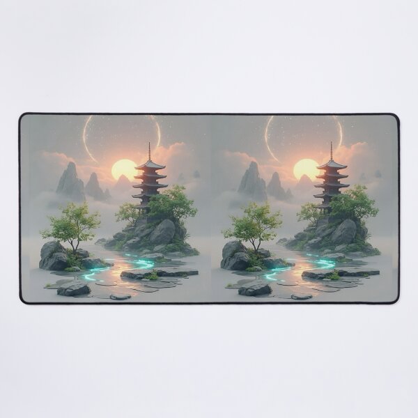 Item preview, Tranquil Serenity A Mystical Pagoda in an Ethereal Landscape Journey Through Nature Wonders designed and sold by Matt_Smith.