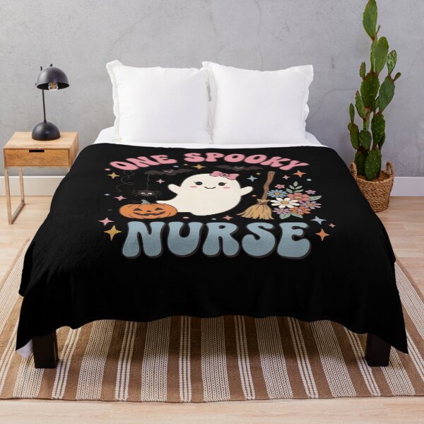 Item preview, One Spooky Nurse Cute Ghost Halloween Nurse Pumpkin Floral designed and sold by fawzimorsy.