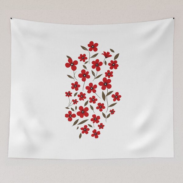 Item preview, Minimalist Red Wildflower Botanical Illustration designed and sold by Palette & Hue.