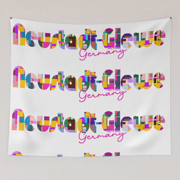 Item preview, Neustadt-Glewe, Germany, Vibrant Abstract City Typography Art designed and sold by Wanderful-roads.
