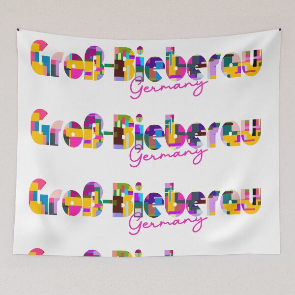 Item preview, Groß-Bieberau, Germany, Vibrant Abstract City Typography Art designed and sold by Wanderful-roads.