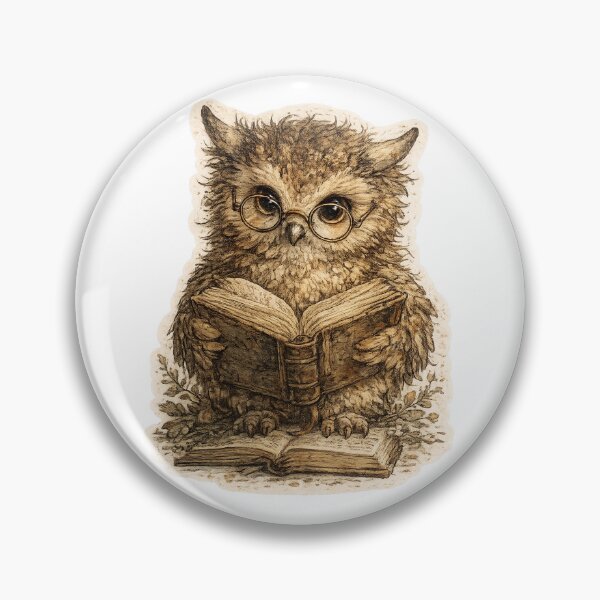 Item preview, Adorable Owl Reading an Ancient Book Sticker designed and sold by Alpha-mike13.