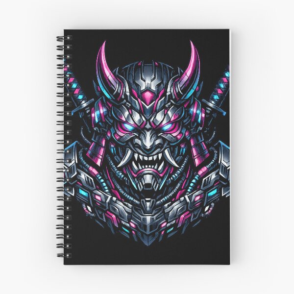Item preview, Cyber Oni Samurai Neon Japanese Mask  Futuristic Streetwear Graphic T-Shirt Design designed and sold by HAFIZ-DP.