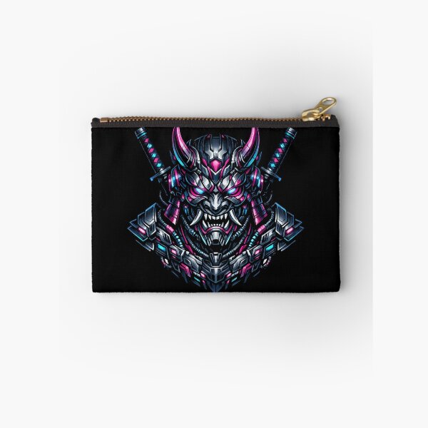 Item preview, Cyber Oni Samurai Neon Japanese Mask  Futuristic Streetwear Graphic T-Shirt Design designed and sold by HAFIZ-DP.