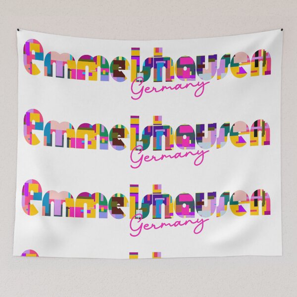 Item preview, Emmelshausen, Germany, Vibrant Abstract City Typography Art designed and sold by Wanderful-roads.