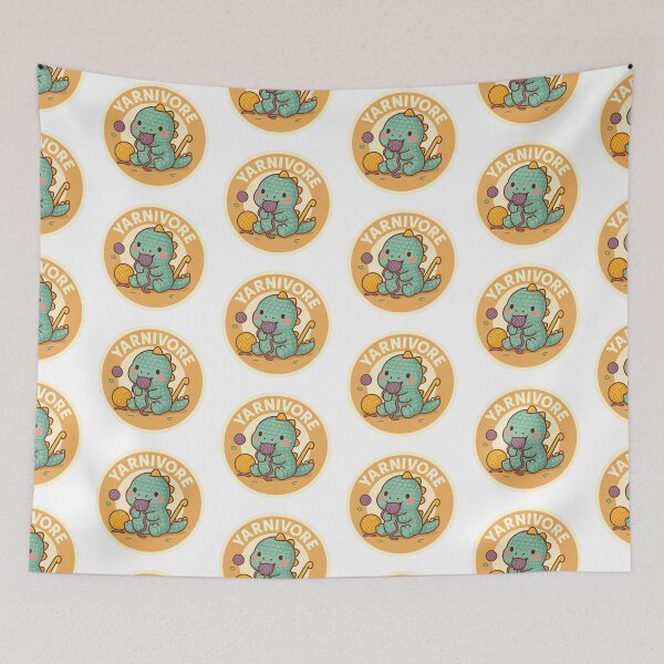 Item preview, Yarnivore – Crochet Dinosaur Sticker designed and sold by Lavoretty.