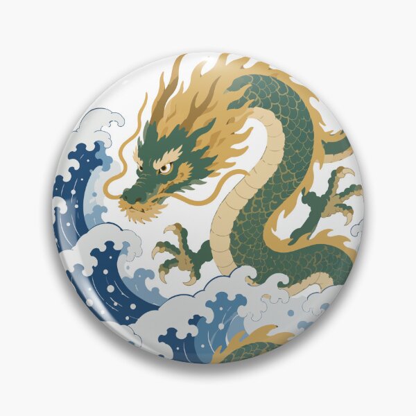 Item preview, Dragon and Waves - Japanese Art Style Dragon Illustration designed and sold by medicalkinoko.