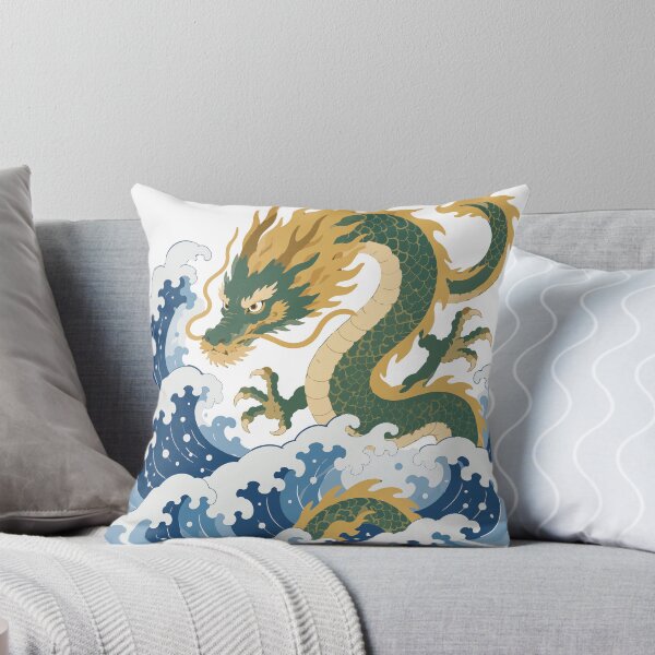 Item preview, Dragon and Waves - Japanese Art Style Dragon Illustration designed and sold by medicalkinoko.