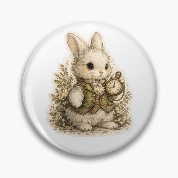 Item preview, Cute White Rabbit with Pocket Watch Sticker designed and sold by Alpha-mike13.