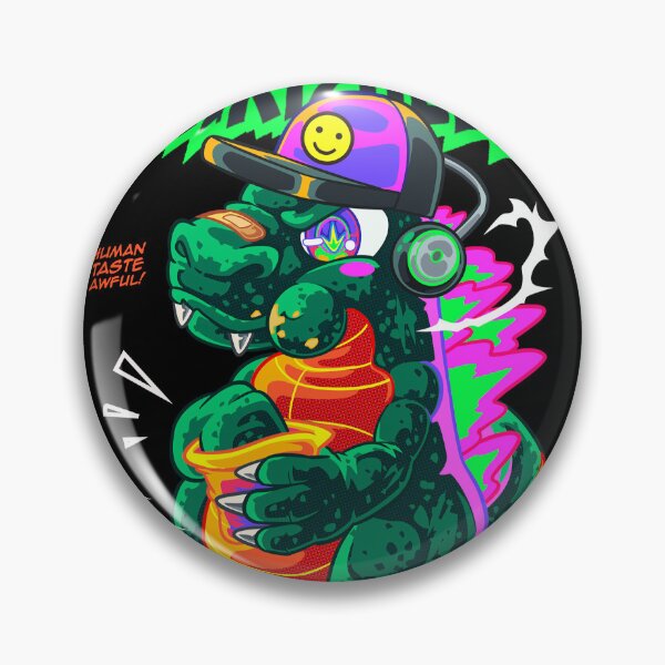Item preview, Chikizilla : Kaiju Godzilla Homie chillin eat Snack Pop art illustration designed and sold by Woketoon.