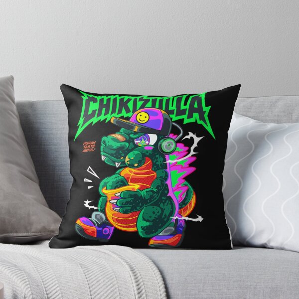 Item preview, Chikizilla : Kaiju Godzilla Homie chillin eat Snack Pop art illustration designed and sold by Woketoon.