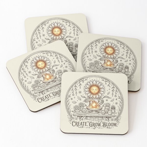 Item preview, Create Grow Bloom – Sunflower Pottery Art designed and sold by Dogandesighn.