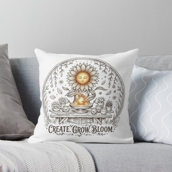 Item preview, Create Grow Bloom – Sunflower Pottery Art designed and sold by Dogandesighn.