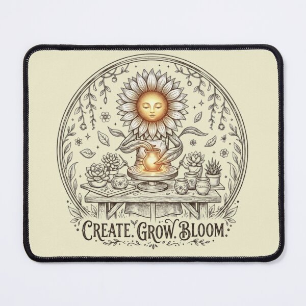 Item preview, Create Grow Bloom – Sunflower Pottery Art designed and sold by Dogandesighn.