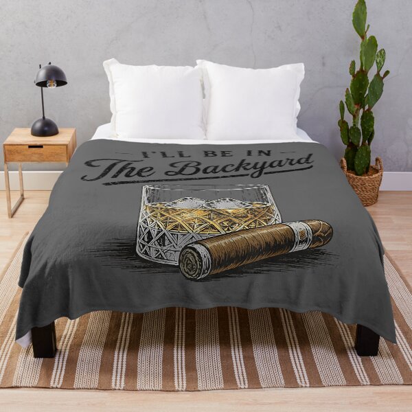 Item preview, I'll Be in The Backyard Funny Bourbon Cigar Lover_2 designed and sold by KristineLi.