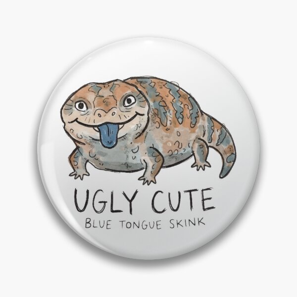 Item preview, Ugly Cute Blue Tongue Skink Funny Reptile Lover Watercolor Drawing designed and sold by Yellowriversss.