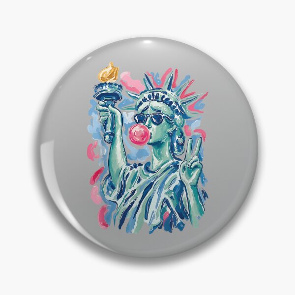 Item preview, Brushstroke Statue of Liberty Blowing Bubble Gum 4th of July designed and sold by mjohnson9.