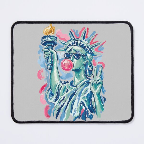 Item preview, Brushstroke Statue of Liberty Blowing Bubble Gum 4th of July designed and sold by mjohnson9.