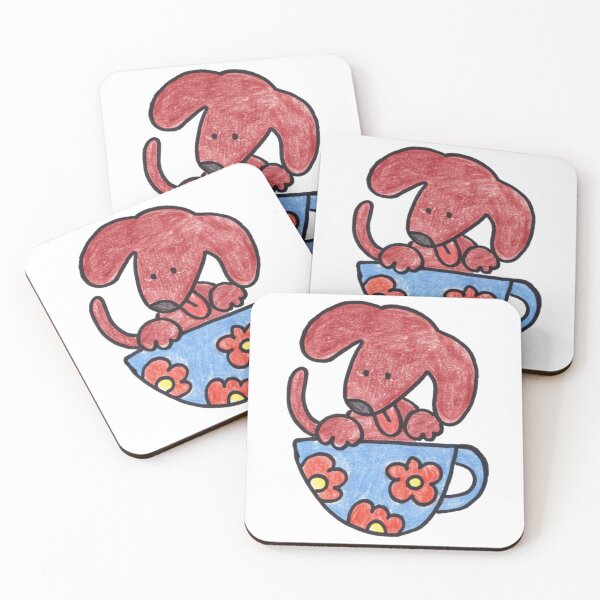 Item preview, Red Dog in Flower Cup Doodl designed and sold by barneylifes.
