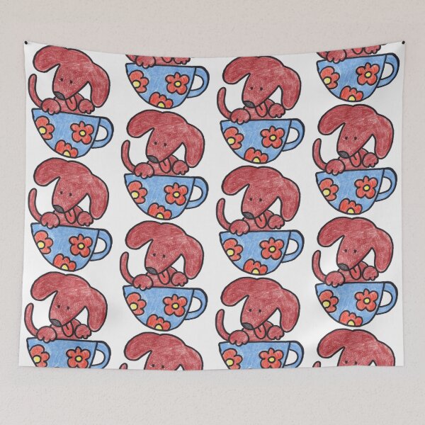 Item preview, Red Dog in Flower Cup Doodl designed and sold by barneylifes.