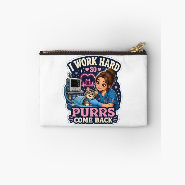Item preview, I Work Hard So Purrs Come Back – Cute Cat Veterinary Anesthesia Design designed and sold by Bettybee00.